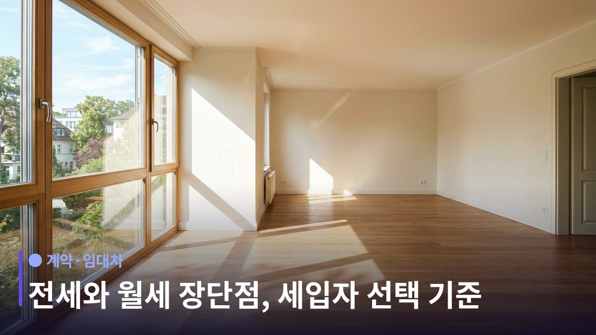 전세 월세 장단점과 세입자 선택 기준 - 전세 vs 월세, 무엇이 유리한가