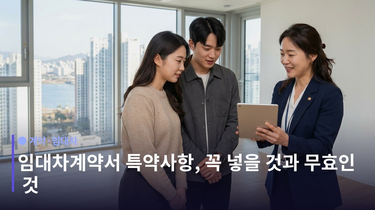 임대차계약서 특약사항 - 임차인이 넣으면 좋은 특약