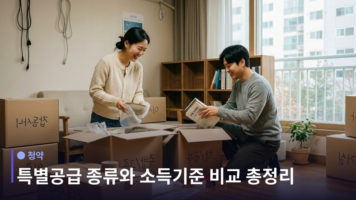 특별공급 종류와 소득기준 비교 - 유형별 자격 요건