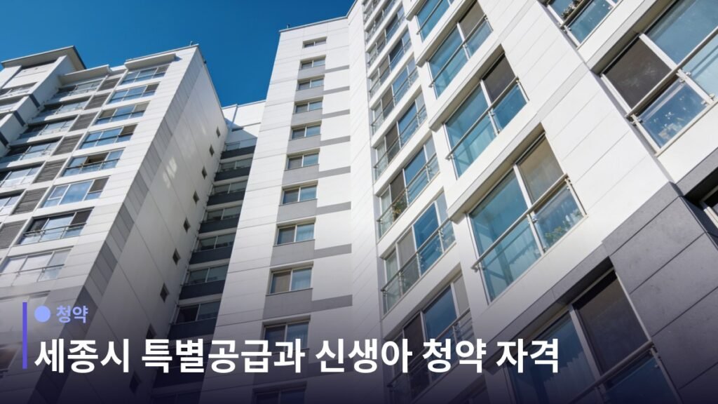 세종시 특별공급 - 민영주택에 새로 생긴 공급 유형